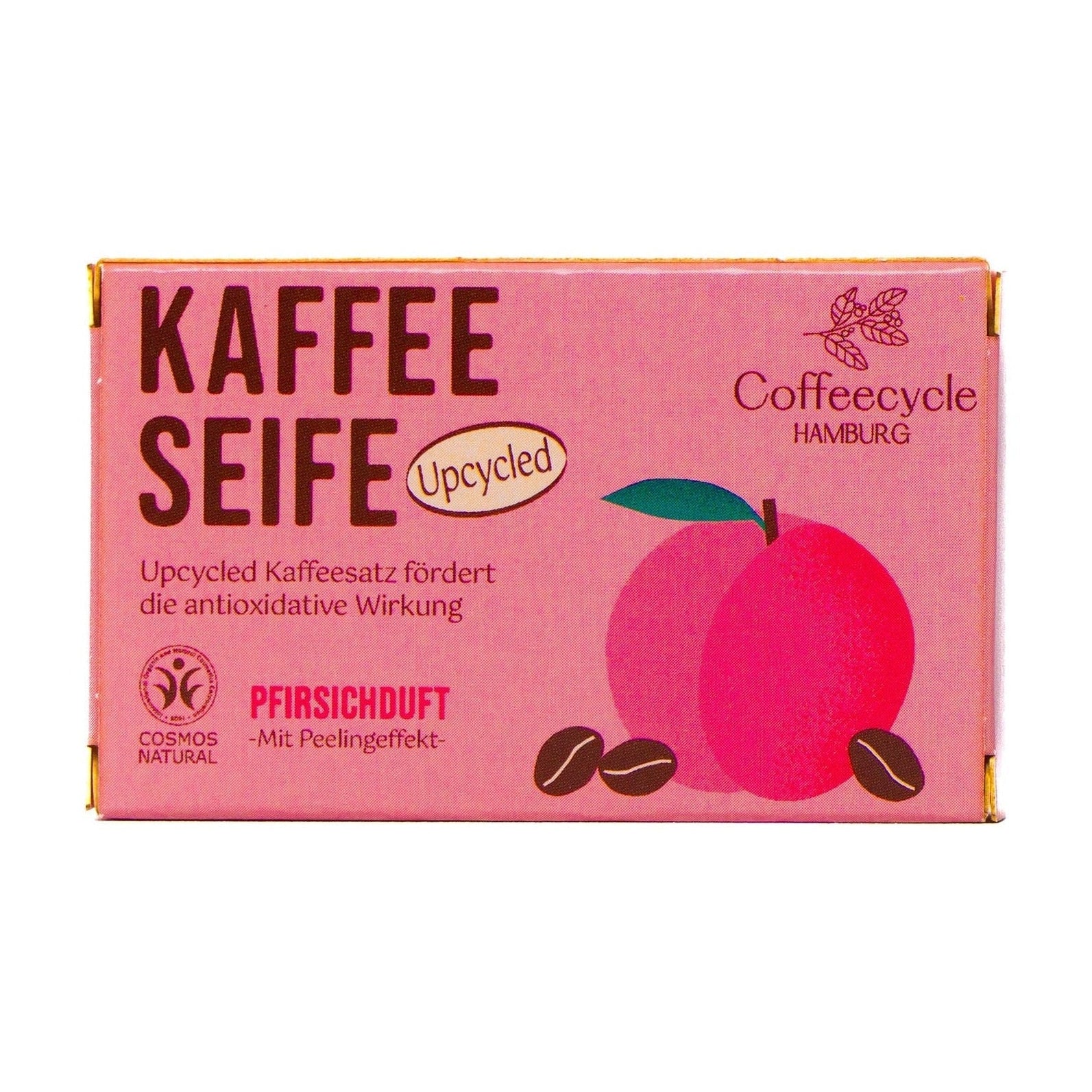 Die Vorteile von Kaffee-Seifen
Die Seifen von Coffeecycle werden mit upcyceltem Kaffeesatz aus verschiedenen Cafés hergestellt. Der enthaltene Kaffeesatz bietet wertvolle Vorteile für die Haut: Das natürliche Koffein fördert die Durchblutung, unterstützt die antioxidative Aktivität und hilft dabei, die Haut vor äußeren Einflüssen zu schützen. Gleichzeitig wirkt der Kaffeesatz als sanftes Peeling, das abgestorbene Hautzellen und Schmutz entfernt.