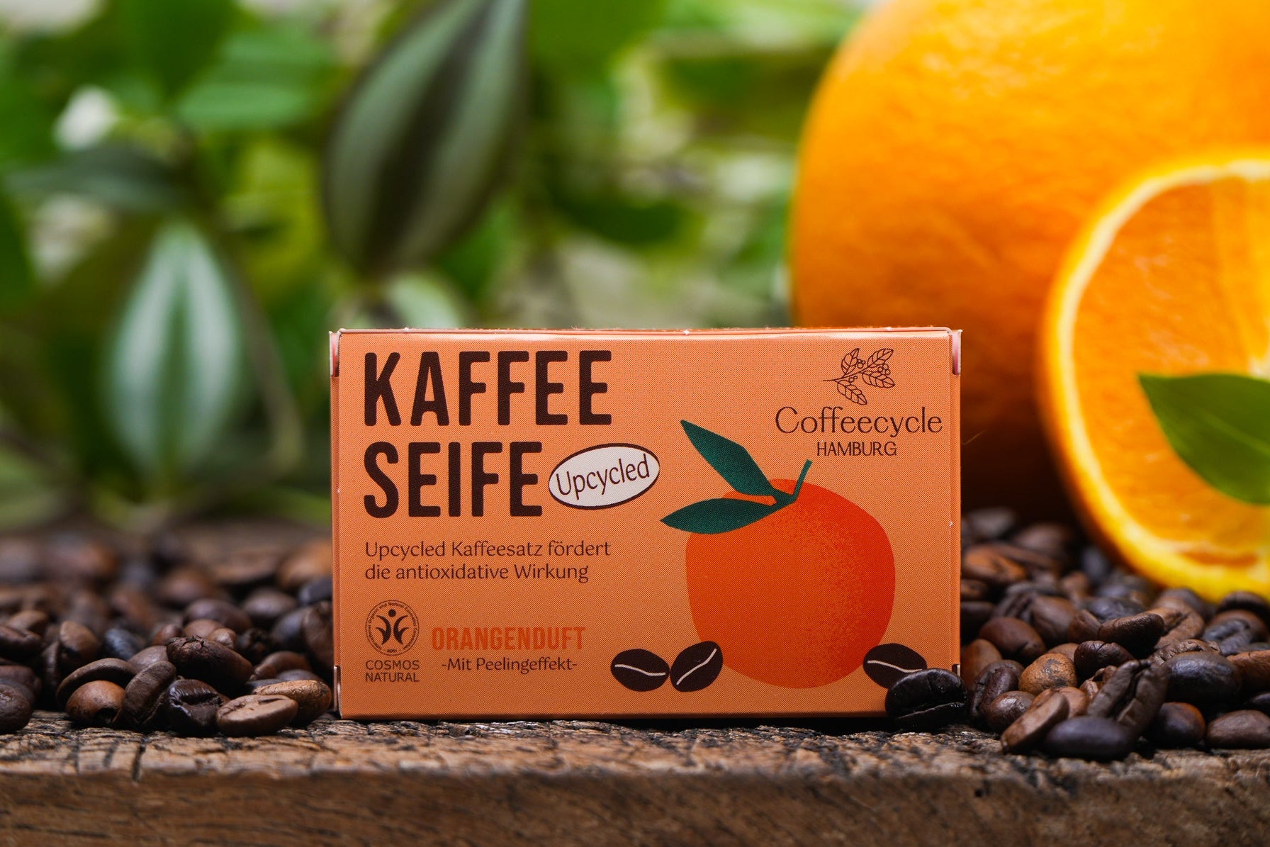 Kaffeeseife Orangenduft 100g (COSMOS-Zertifiziert)