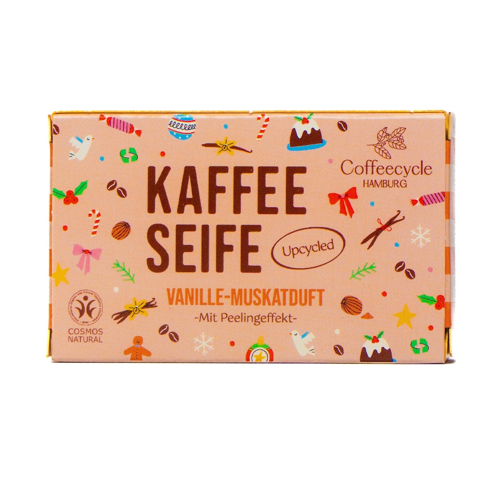 Kaffeeseife Vanille-Muskatduft 100g (COSMOS-Zertifiziert)