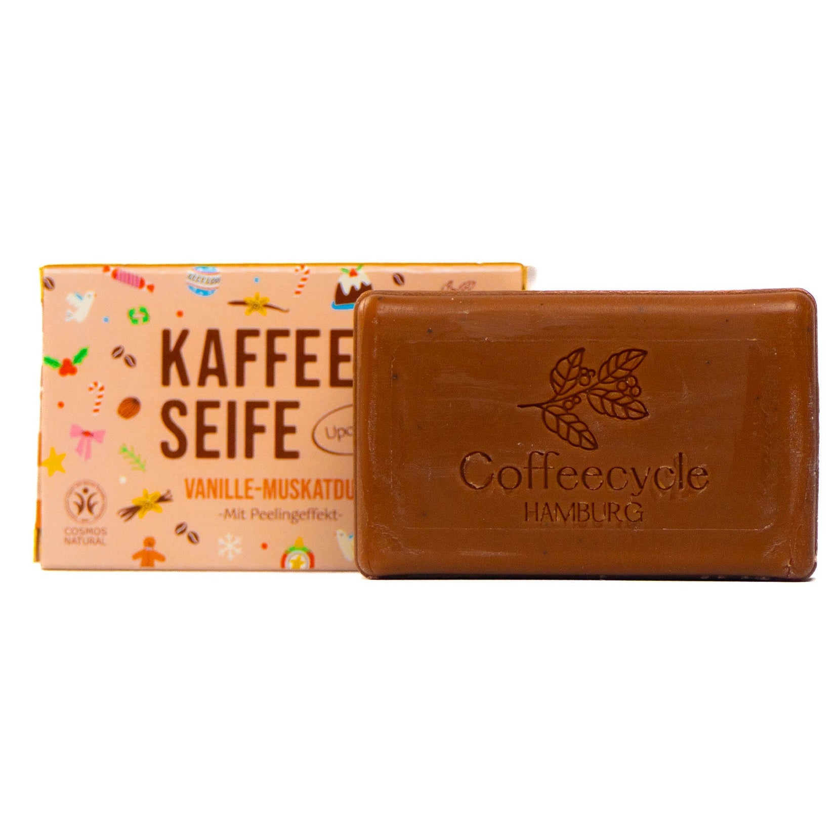Kaffeeseife Vanille-Muskatduft 100g (COSMOS-Zertifiziert)